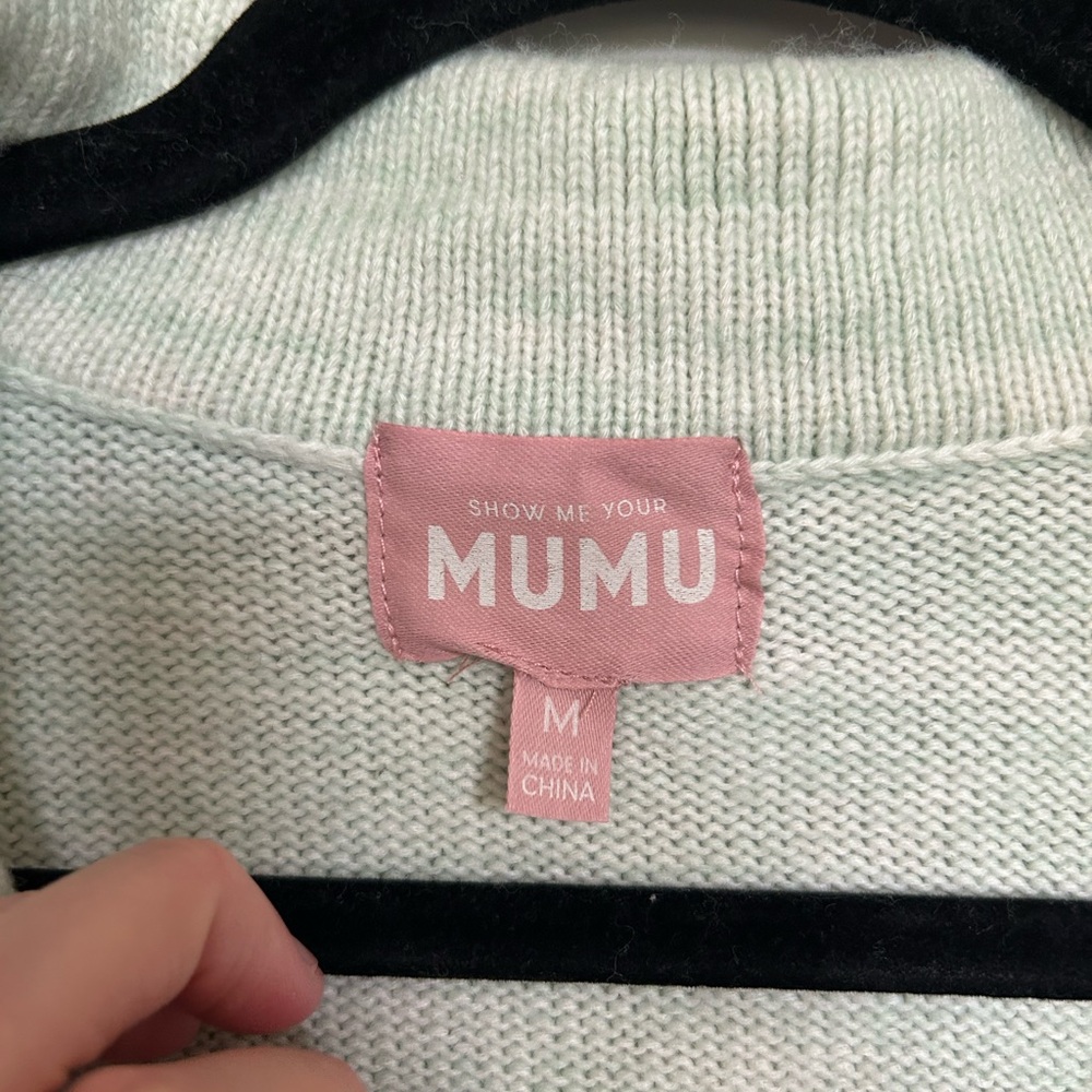 Show Me Your MuMu mint green Short Sleeve Crop Button Down - Picture 3 of 5